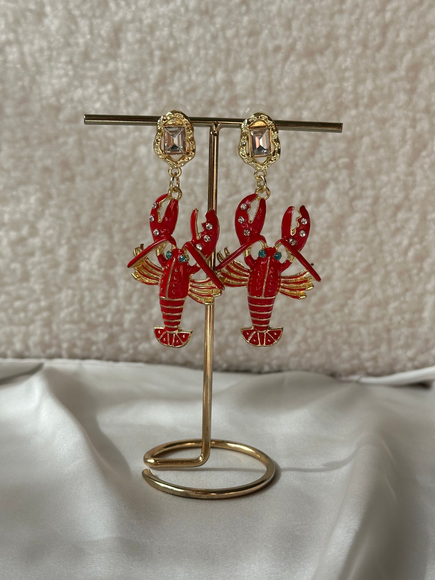 PENDIENTES LANGOSTA ROJA