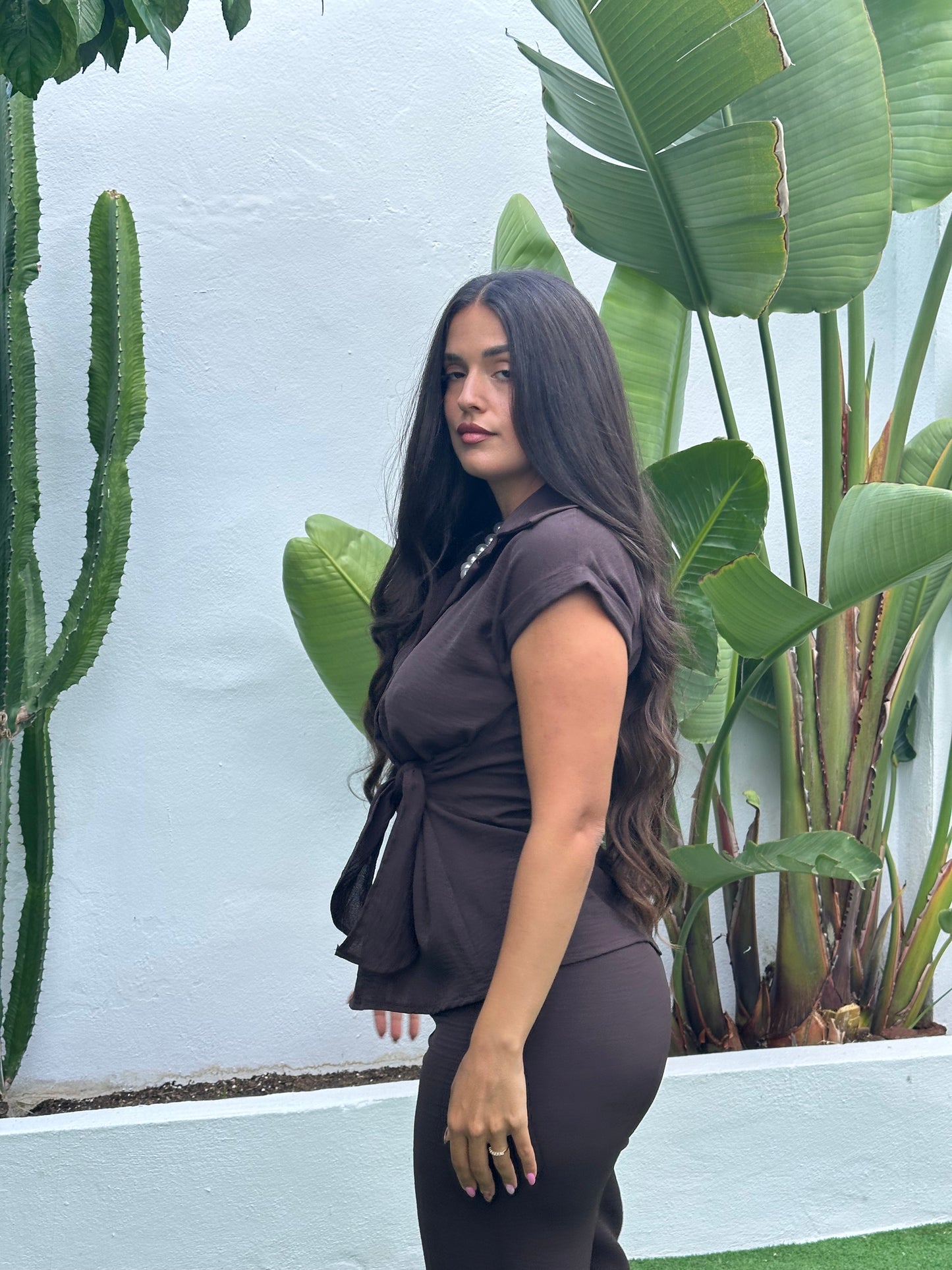 CONJUNTO BLUSA ANUDADA