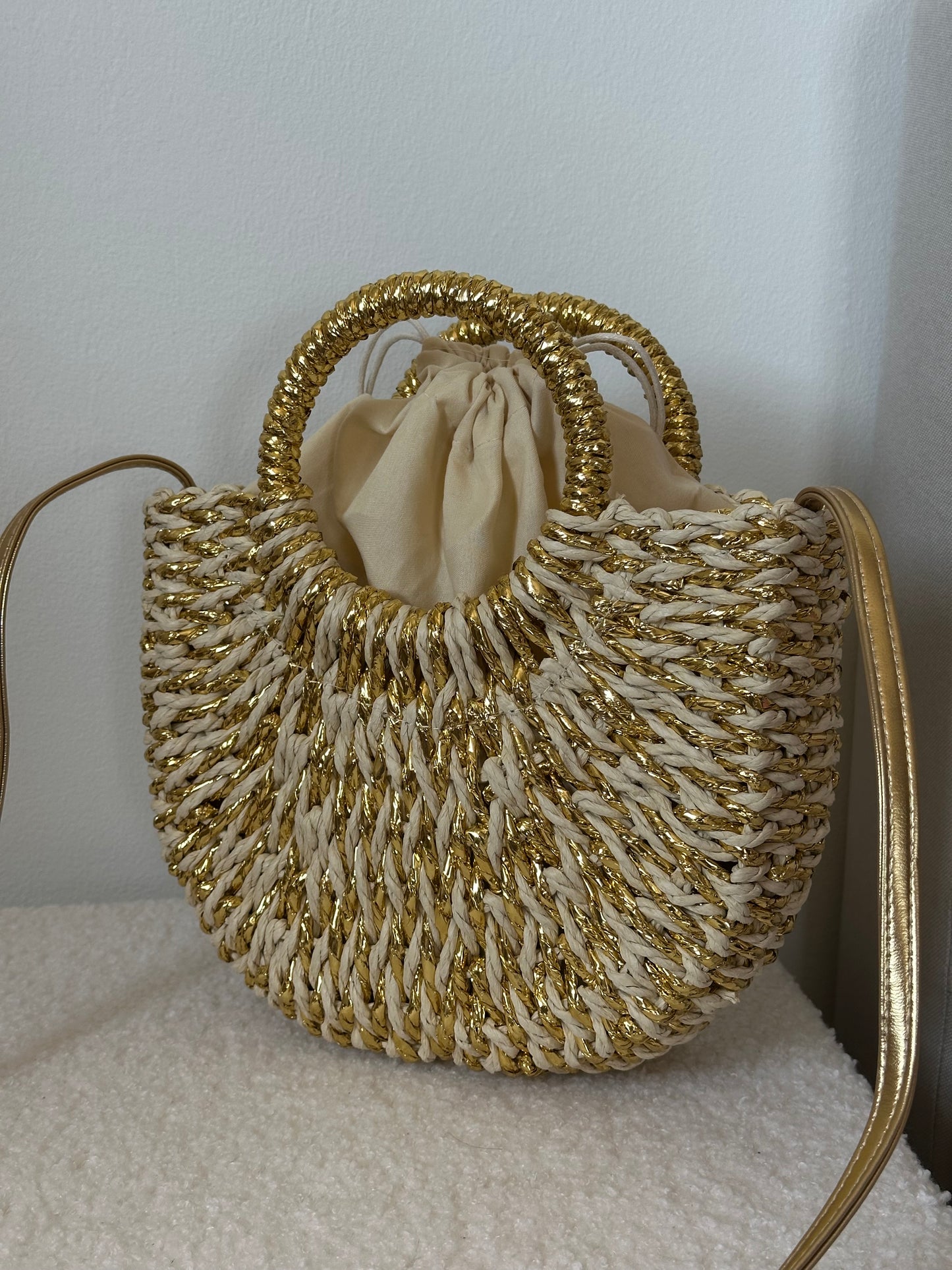 BOLSO RAFIA DORADO
