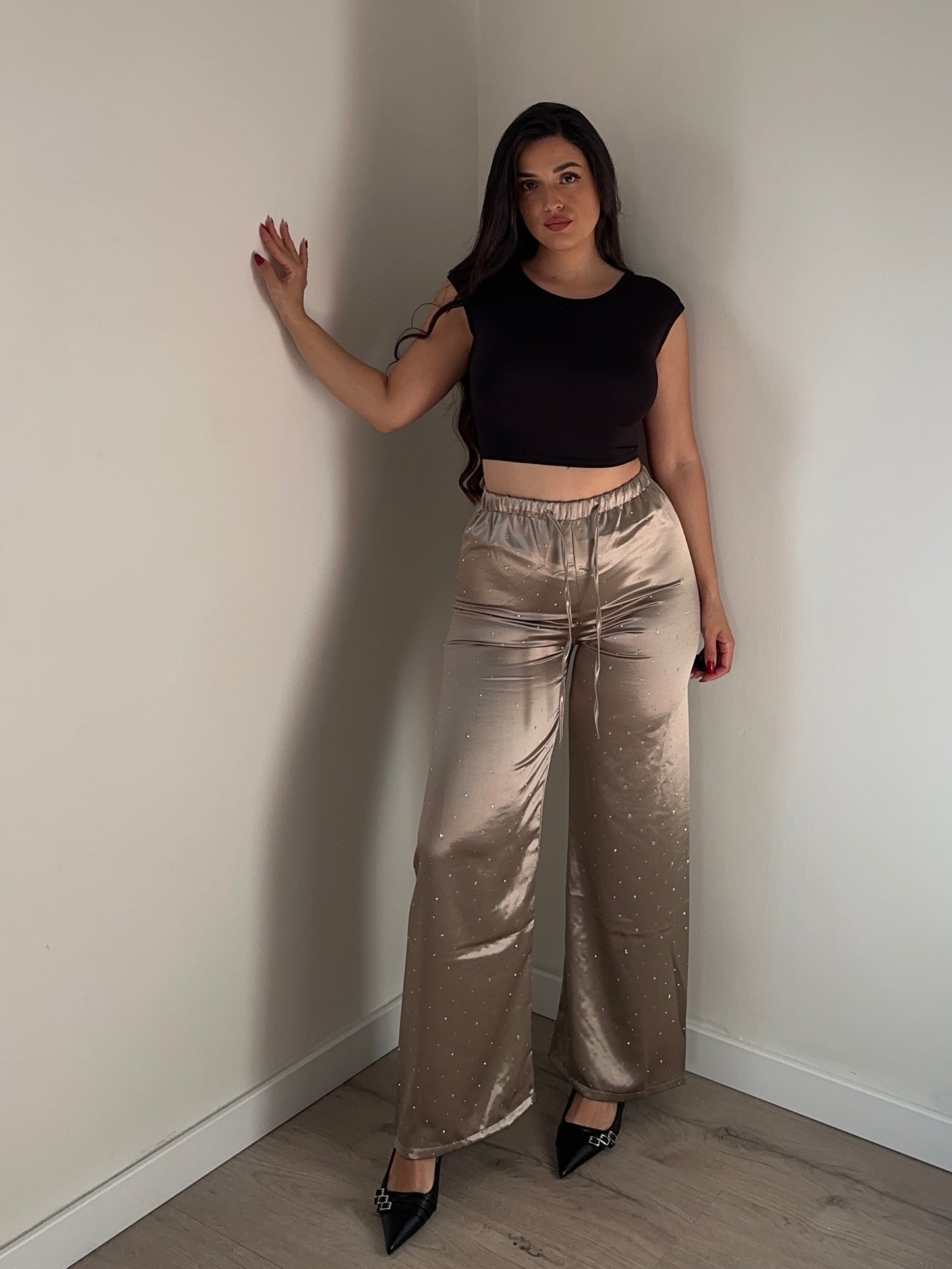 PANTALÓN SATINADO BRILLOS