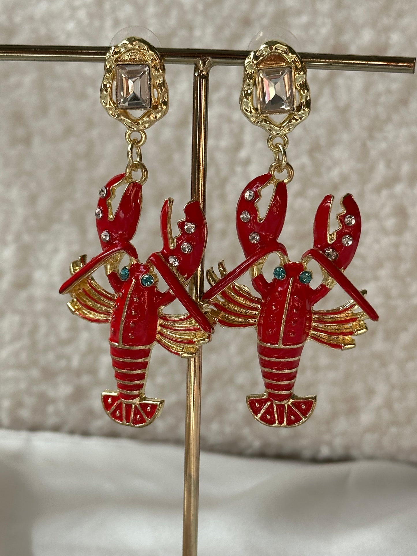 PENDIENTES LANGOSTA ROJA