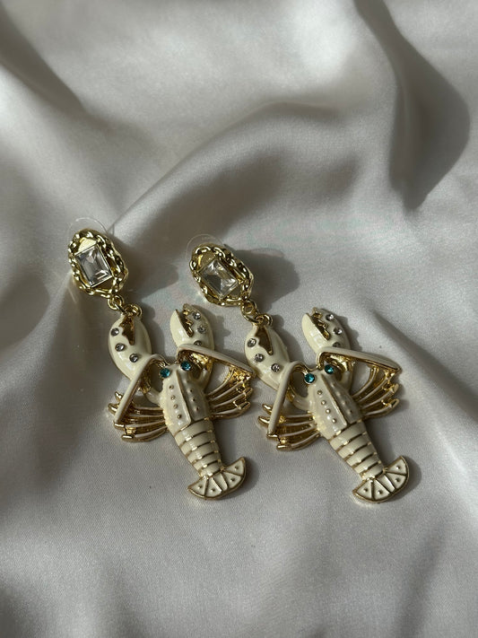 PENDIENTES LANGOSTA BLANCA