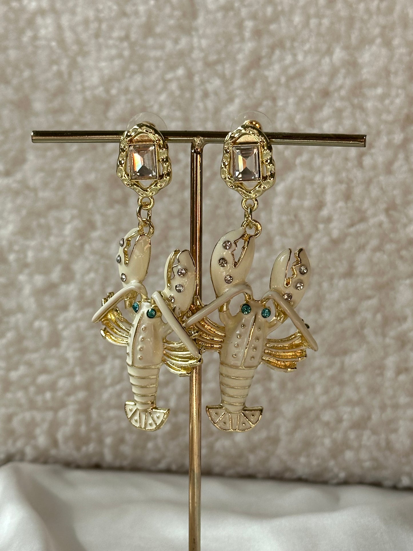 PENDIENTES LANGOSTA BLANCA
