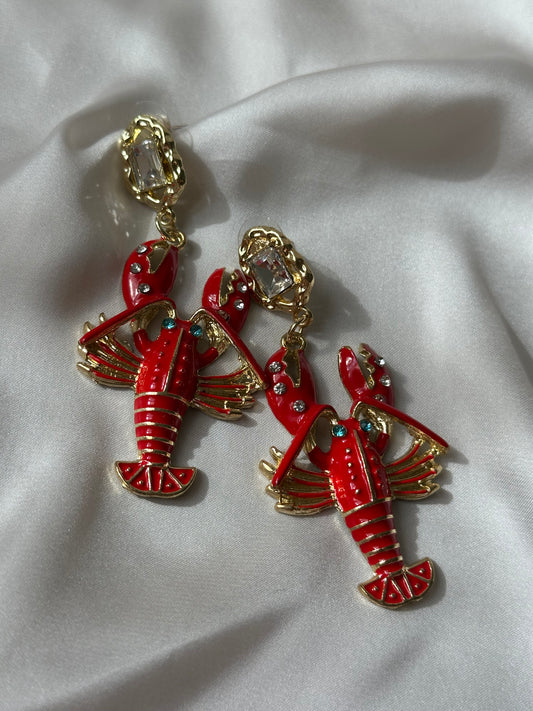 PENDIENTES LANGOSTA ROJA