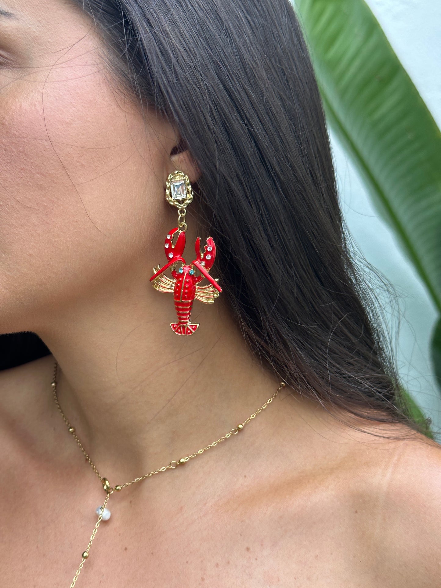 PENDIENTES LANGOSTA ROJA