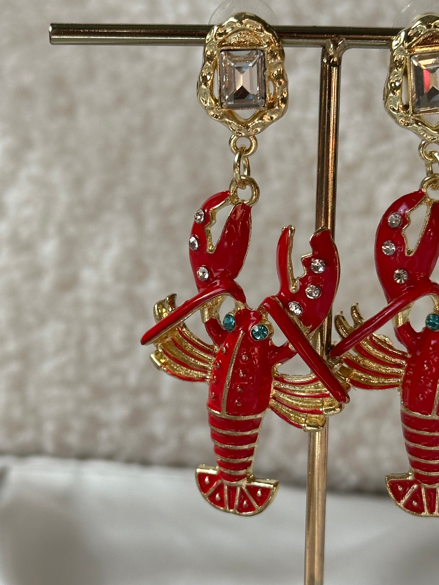 PENDIENTES LANGOSTA ROJA