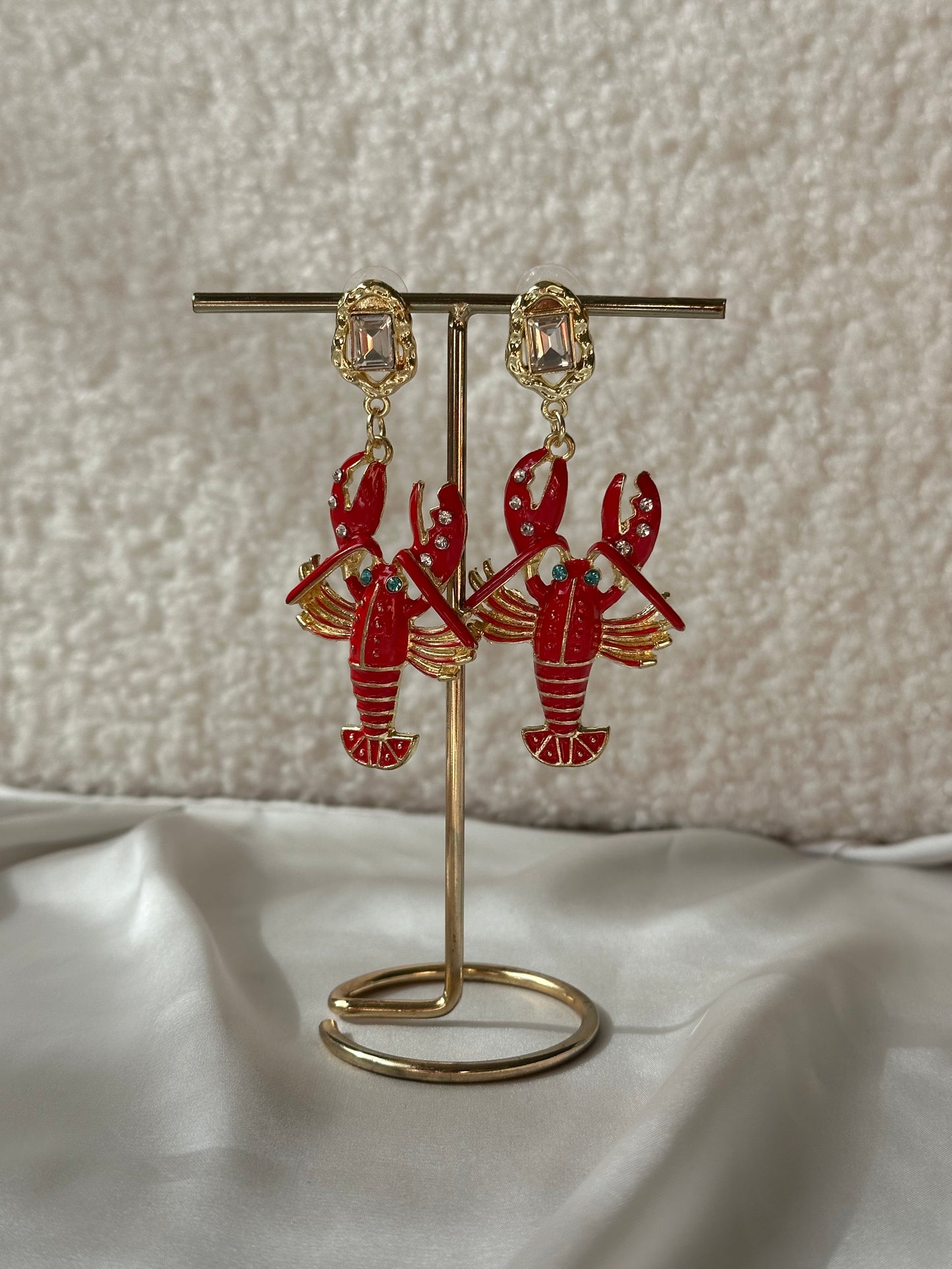 PENDIENTES LANGOSTA ROJA