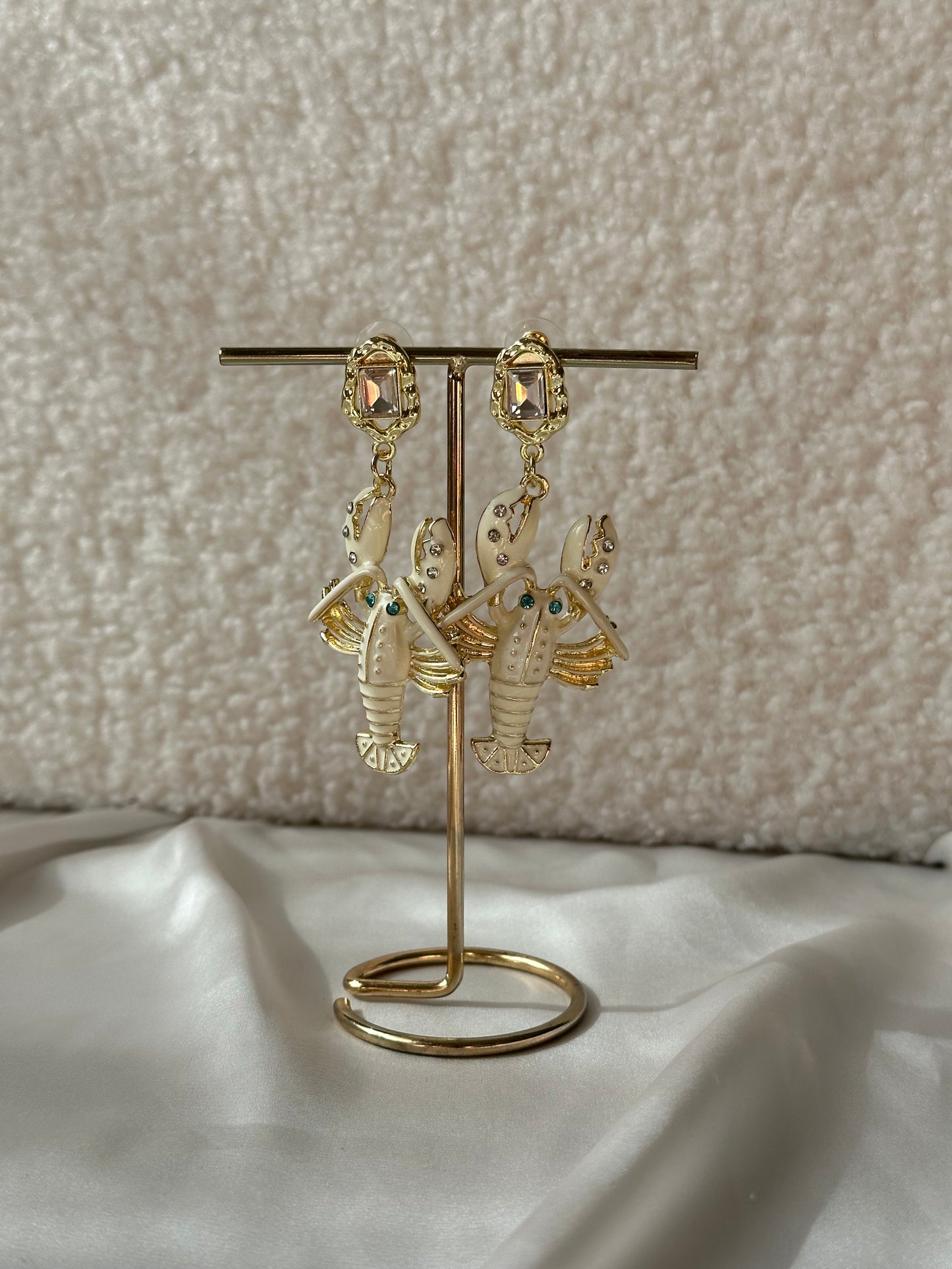 PENDIENTES LANGOSTA BLANCA