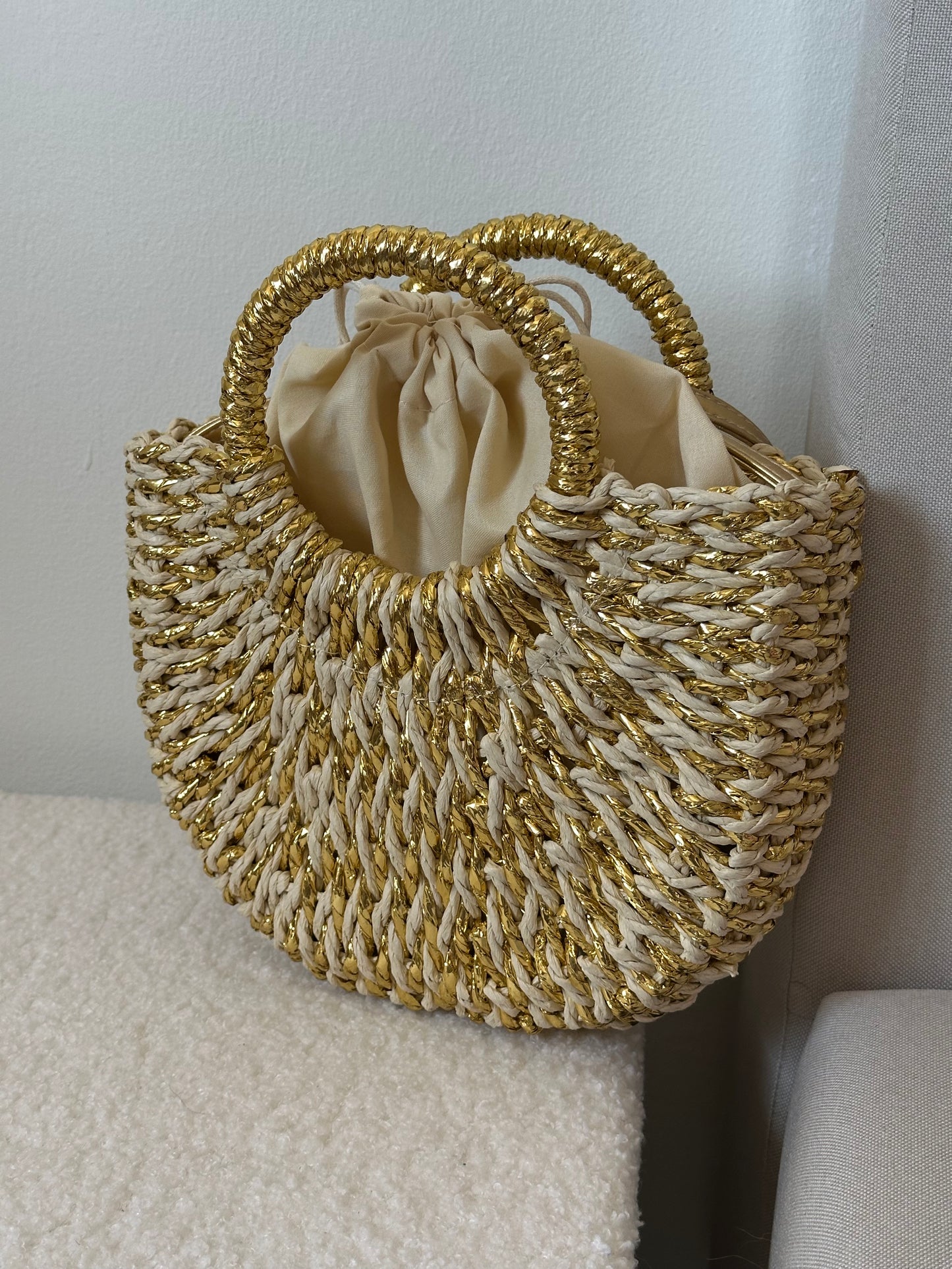 BOLSO RAFIA DORADO