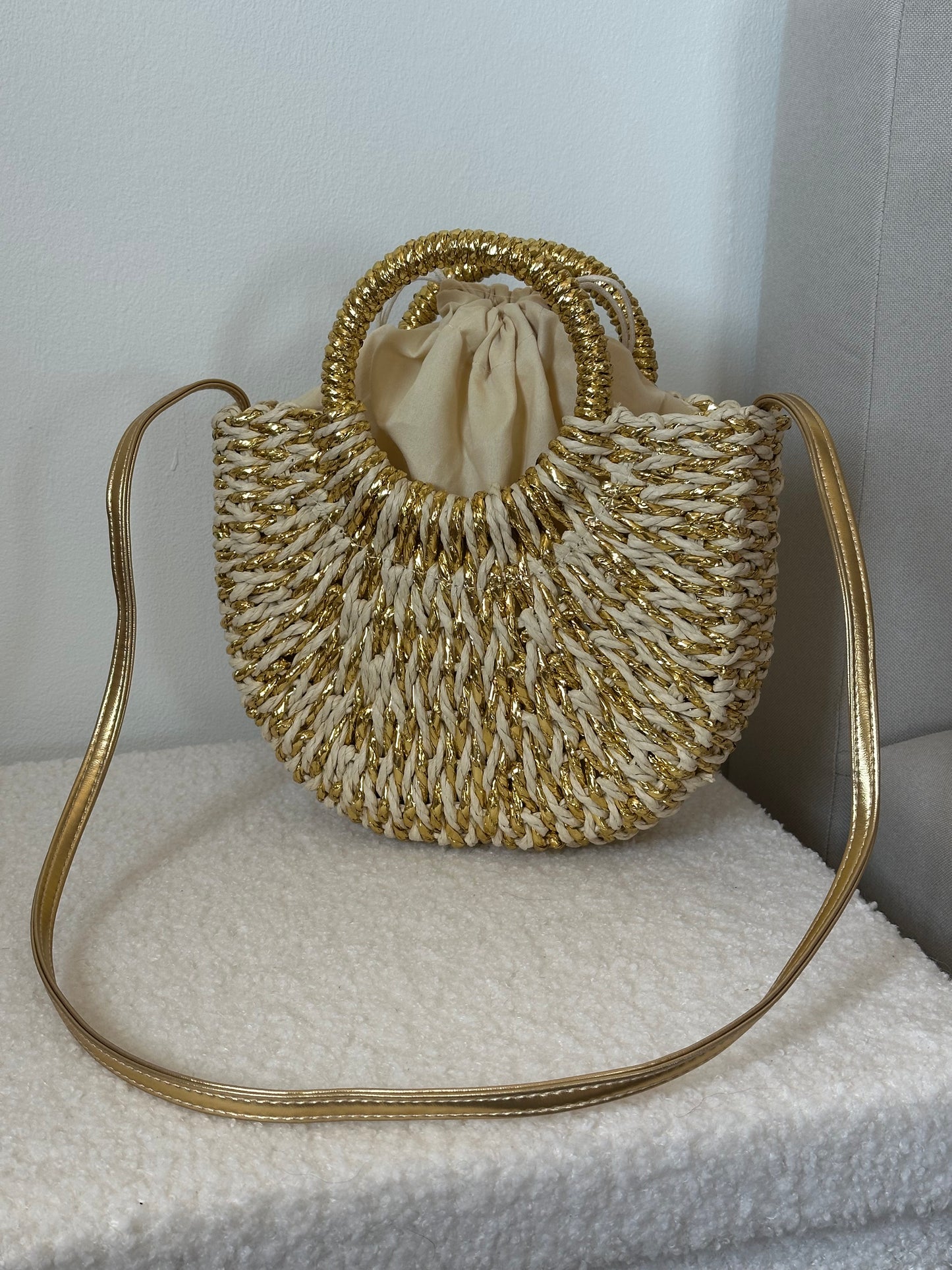 BOLSO RAFIA DORADO