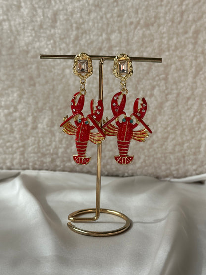 PENDIENTES LANGOSTA ROJA