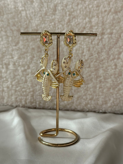 PENDIENTES LANGOSTA BLANCA