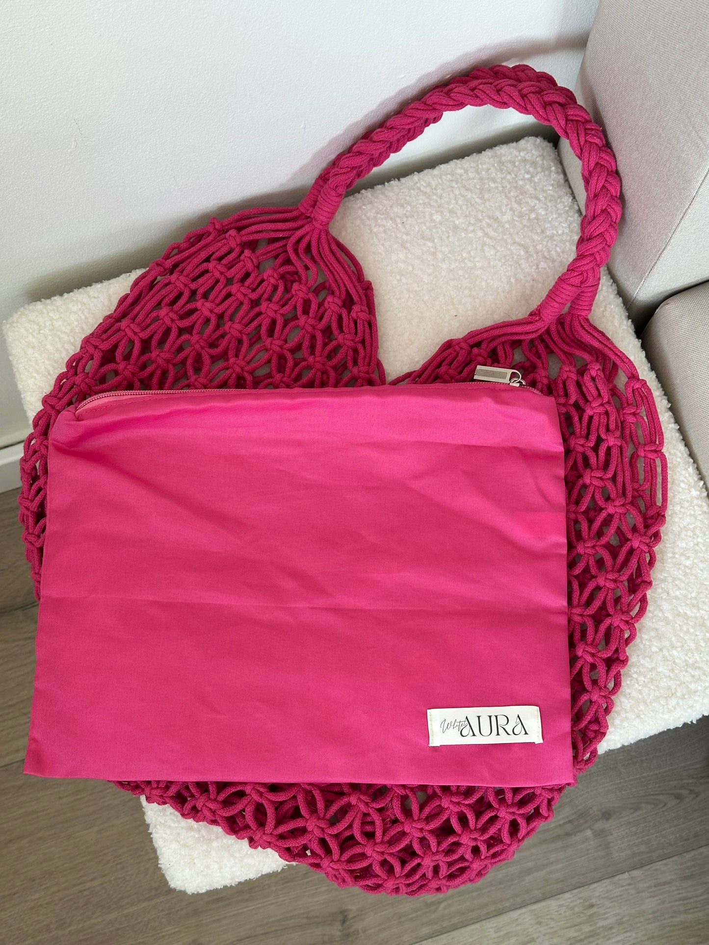 BOLSO MACRAMÉ FUCSIA
