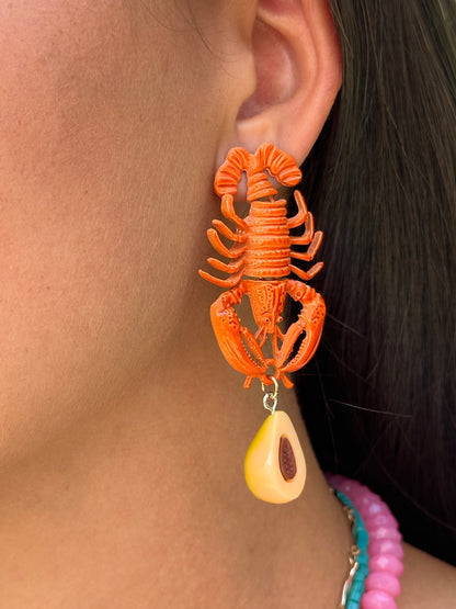 PENDIENTES LANGOSTA PAPAYA