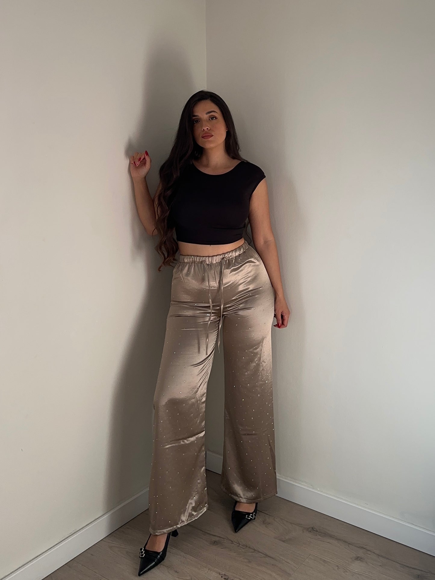 PANTALÓN SATINADO BRILLOS