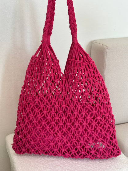 BOLSO MACRAMÉ FUCSIA