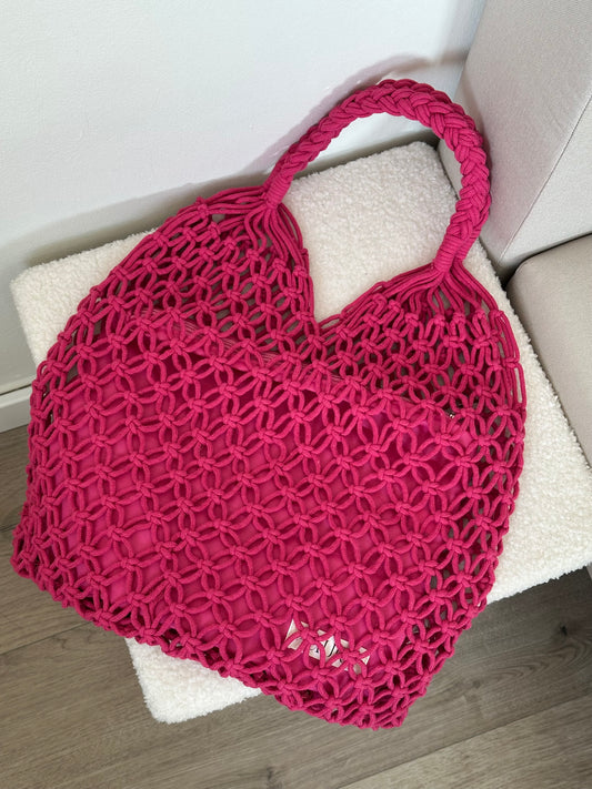 BOLSO MACRAMÉ FUCSIA