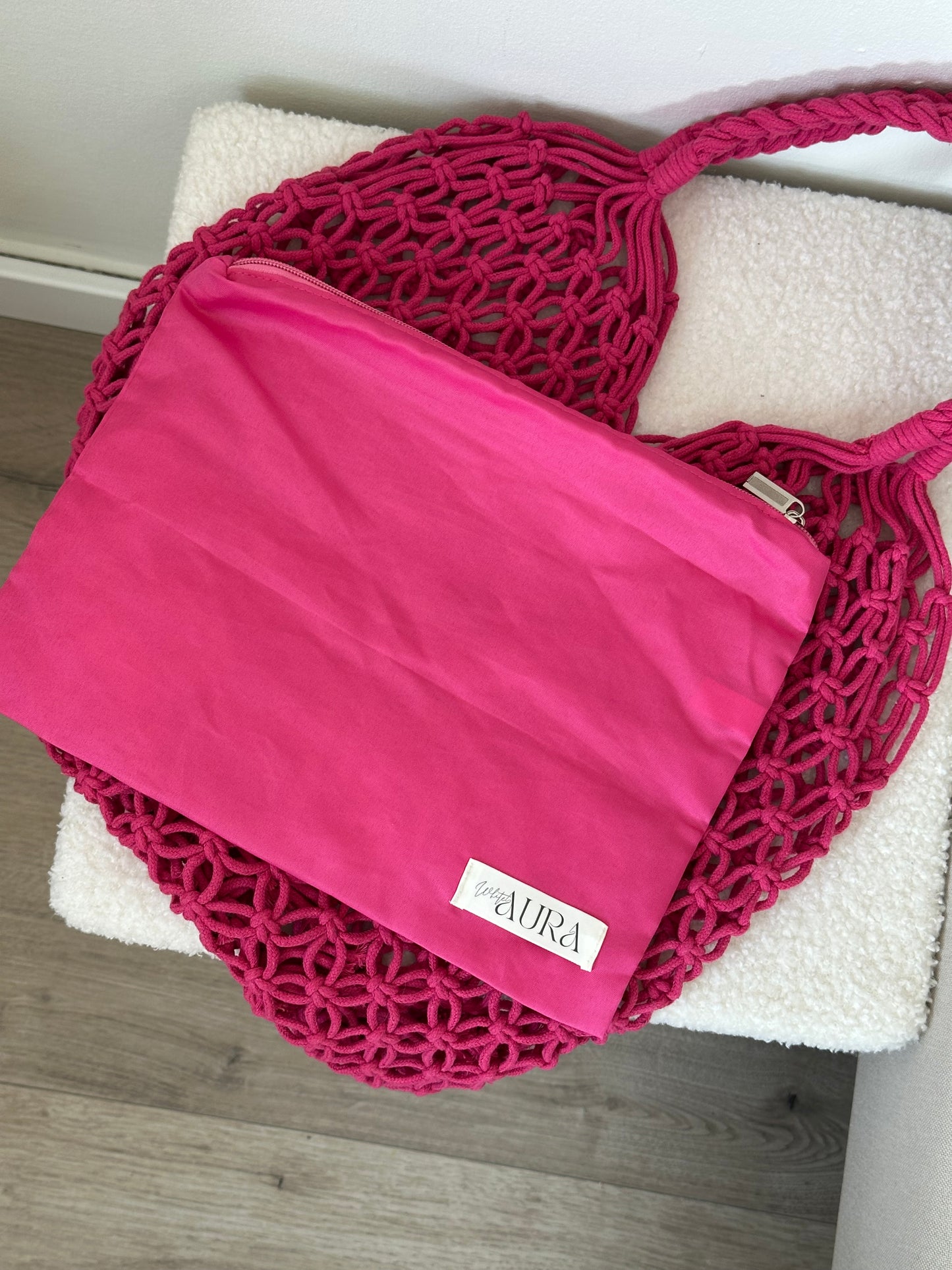 BOLSO MACRAMÉ FUCSIA
