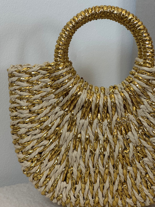 BOLSO RAFIA DORADO