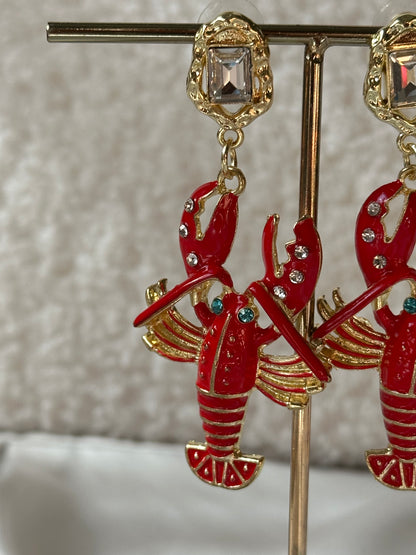 PENDIENTES LANGOSTA ROJA