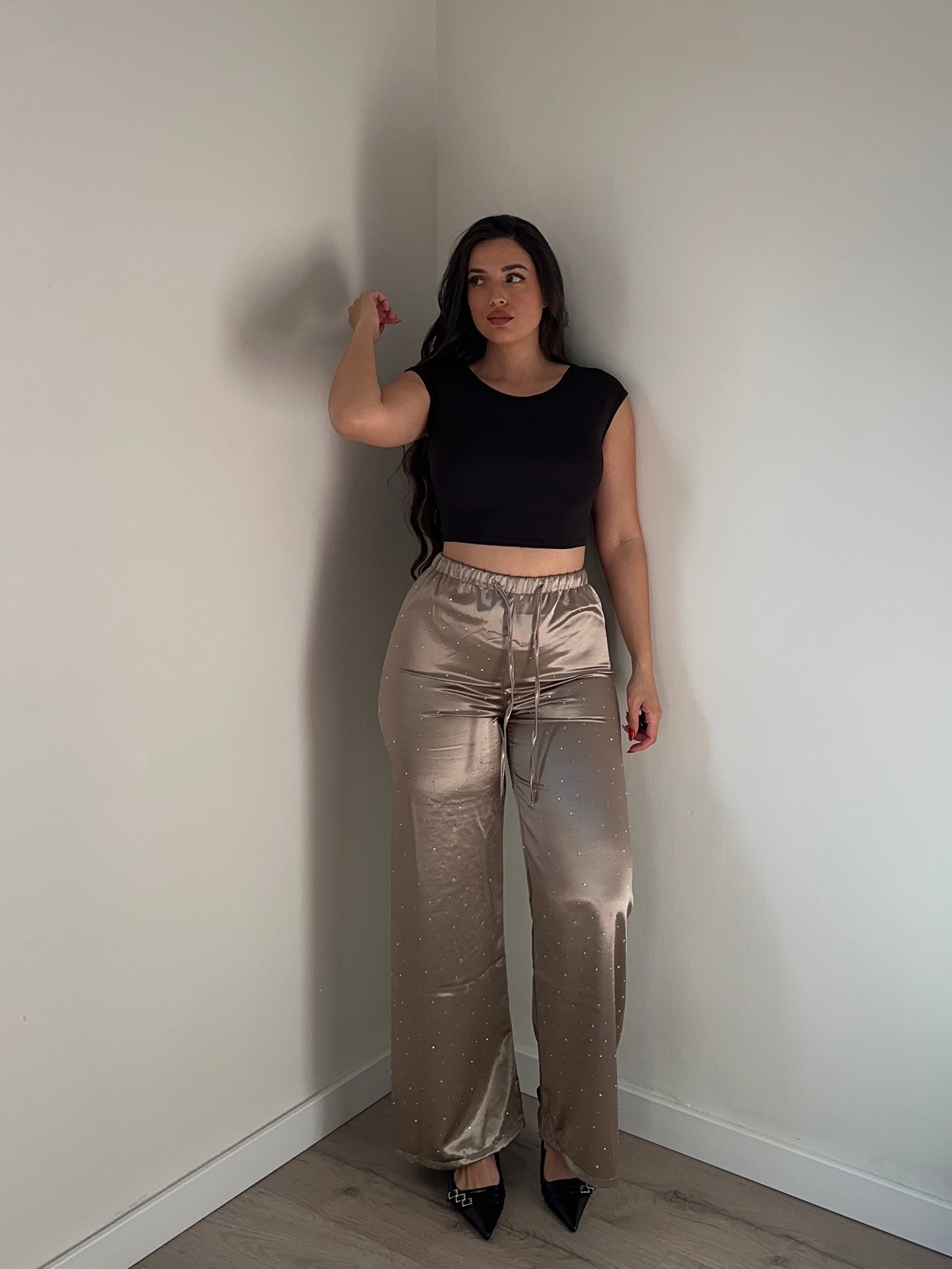 PANTALÓN SATINADO BRILLOS