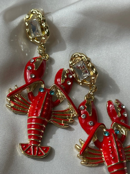 PENDIENTES LANGOSTA ROJA